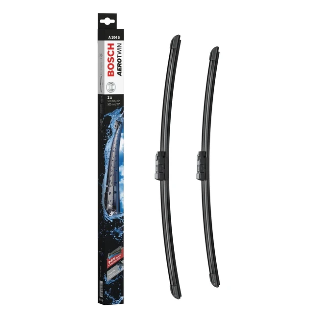 Balais d'essuie-glace plats Bosch Aerotwin A104S - Longueur 550mm/500mm - Performances exceptionnelles par tous les temps