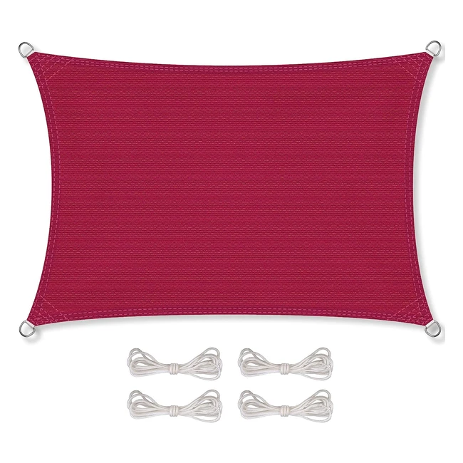 Celinasun Sonnensegel wetterfest & atmungsaktiv - HDPE Sonnenschutz für Garten, Balkon & Terrasse - Rot