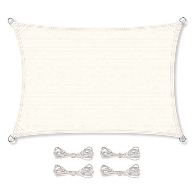 Celinasun HDPE Sonnensegel wetterfest atmungsaktiv in Creme-Weiß - Sonnenschutz für Garten, Balkon und Terrasse