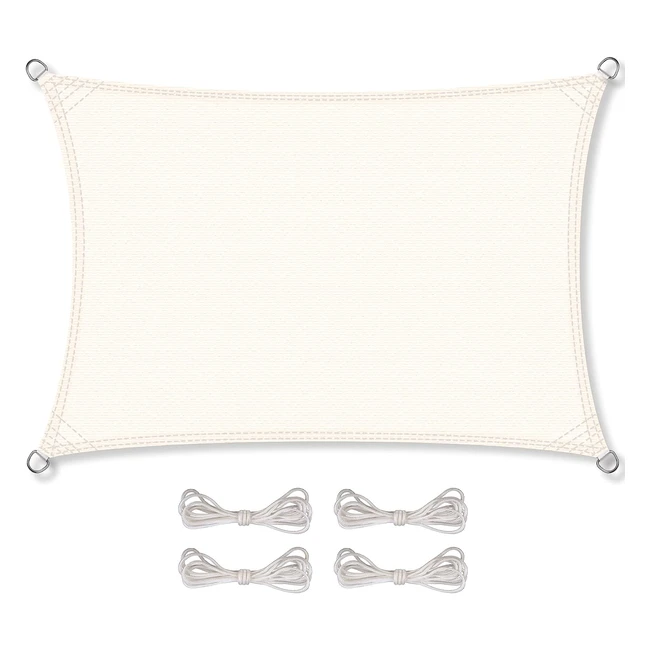Celinasun Sonnensegel 3x4m wetterfest atmungsaktiv in Creme-Weiß