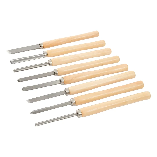 Ciseaux  bois Silverline 8 pcs - Poignes en bois blanc tiges et tranchants 