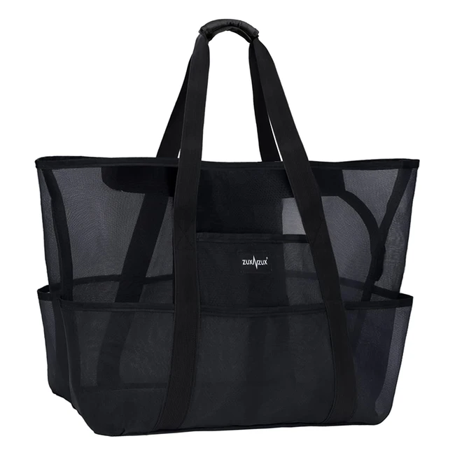 Bolsa de playa XXL Zuxnzux con malla resistente y cremallera, capacidad 38L