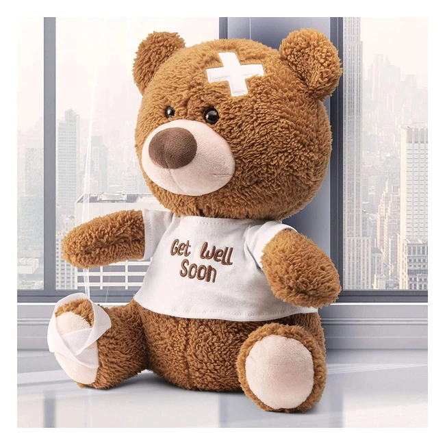 Prextex 12in Get Well Soon Teddy Bear - Soft Plush Toy for Recovery