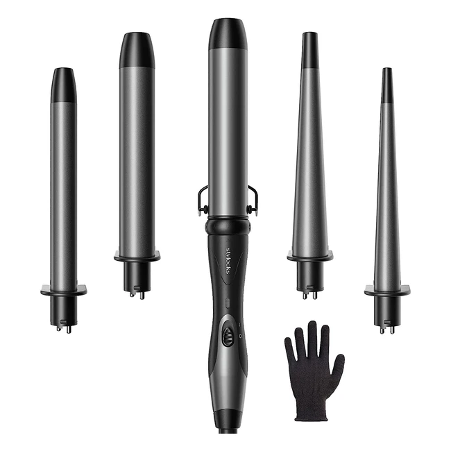 Ferro Arricciacapelli Professionale 5 in 1 con 5 Diametri Intercambiabili - 210°C in 30s