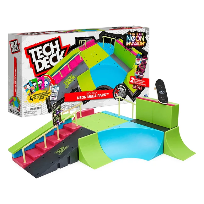 Tech Deck Neon Mega Park Xconnect Creator - Rampa Personalizzabile per Bambini e Ragazzi