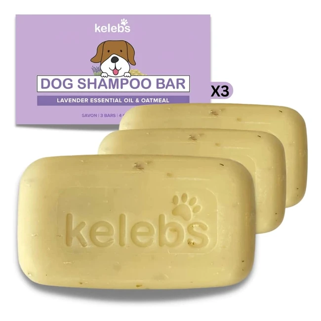 Shampoing naturel pour chien et chiot anti-démangeaisons, anti-puces et anti-stress à la lavande - 3 pièces