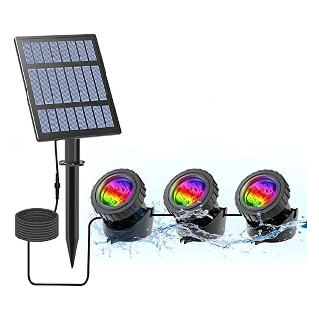 Coreslux Solar Pond Lights - Waterproof RGB Color Changing Set of 3