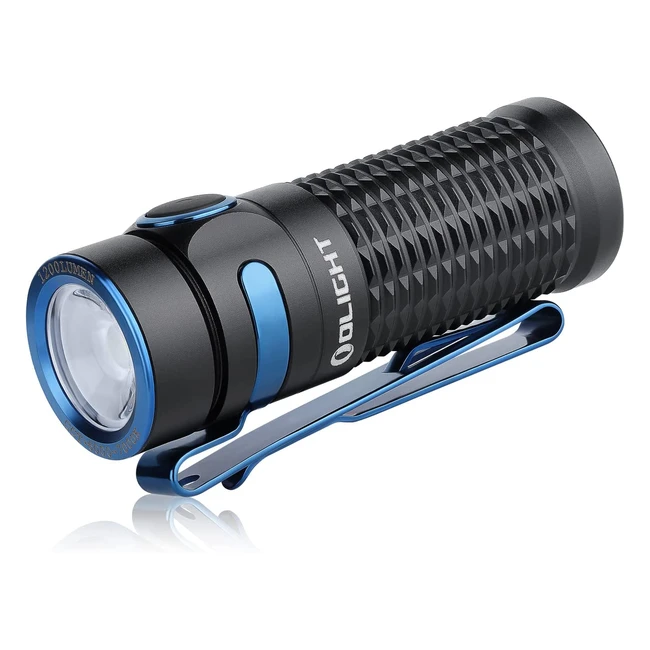 Olight Baton 3 LED Taschenlampe, 1200 Lumen, 166m Reichweite, wasserdicht IPX8, ideal für Camping und Outdoor, schwarz