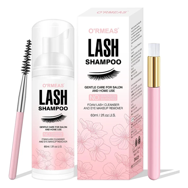Gentle Lash Shampoo for Eyelash Extension - Vegan  Cruelty-Free - Removes Makeu