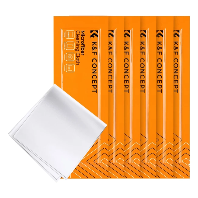 Paños de limpieza de microfibra KF (6 piezas) - Envasados al vacío - Secos y reutilizables - 15x15cm - Para gafas, pantallas, objetivos, lentes, PC