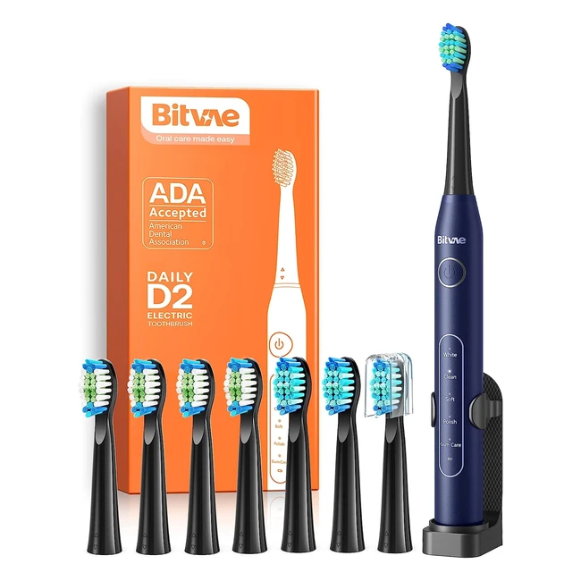 Cepillo de dientes elctrico ultrasnico recargable con 8 cabezales y 5 modos 