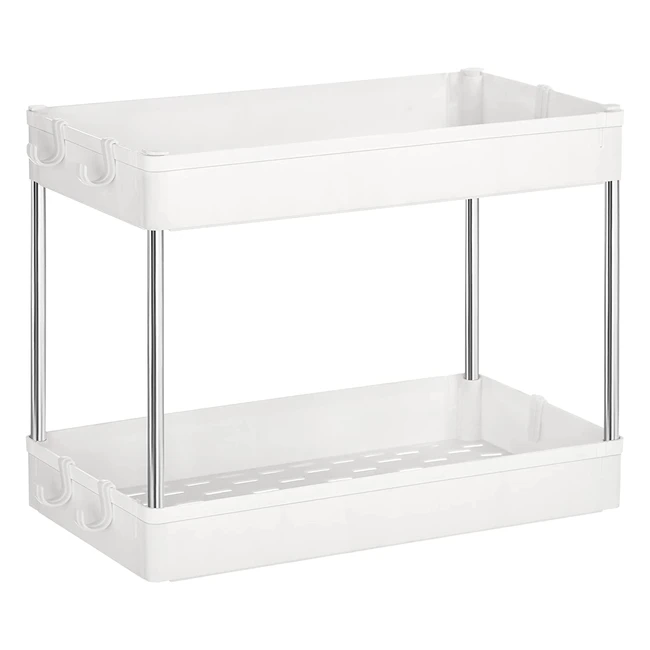 Songmics Splschrankorganizer 2 Ebenen 6 Haken - Platzsparendes Kchenregal f