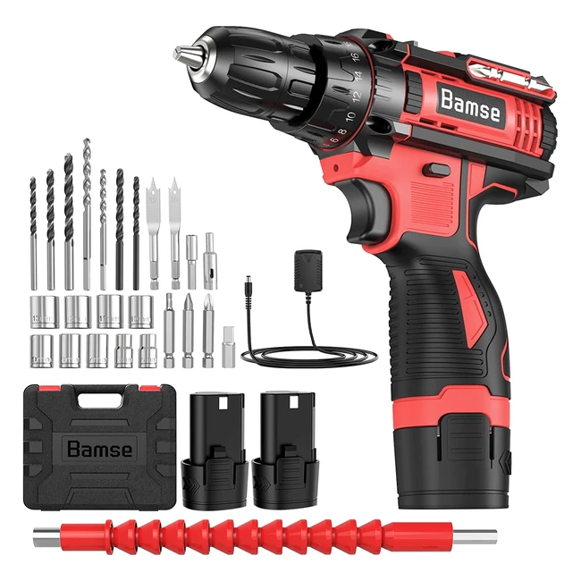Perceuse visseuse sans fil Bamse 12V avec 2 batteries et 85pcs accessoires