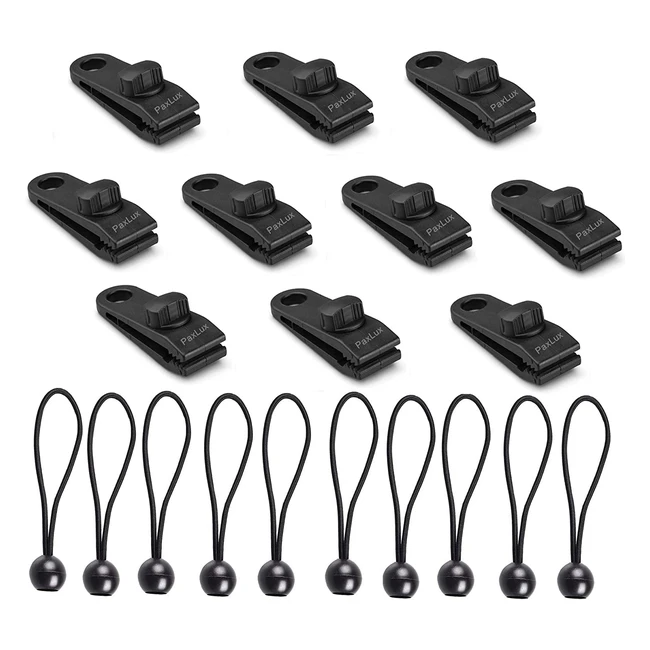 10 Clips de Bâche pour Tentes et Auvents - Pince Tendeur Corde Élastique pour Bâches et Couvertures de Bateau