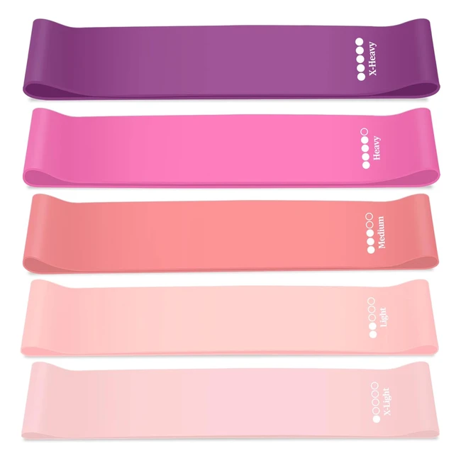 5-Piece Resistance Bands Set for Full-Body Workout | Natural Latex | Fitness, Yoga, Pilates, Physiotherapy