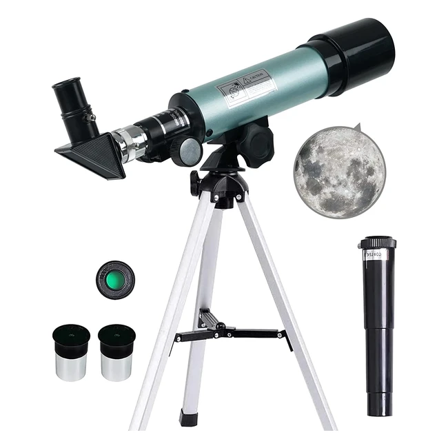 Mijiao Kids Telescope 90x HD Zoom Refractor Spotting Scope with Tripod - Perfect for Astronomy Enthusiasts and Outdoor Play