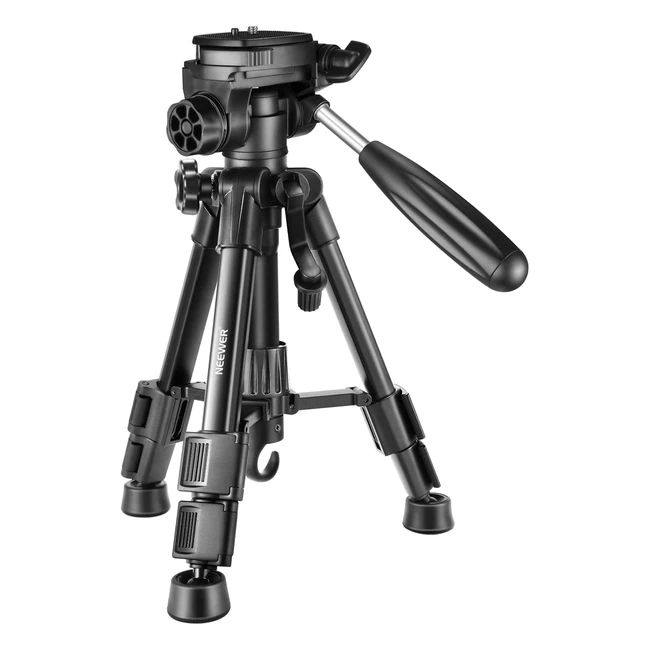 Neewer Mini Travel Tabletop Camera Tripod - Lightweight and Portable Aluminum with 3-Way Swivel Pan Head for DSLR, Smartphone, and DV Video (T210 Black)
