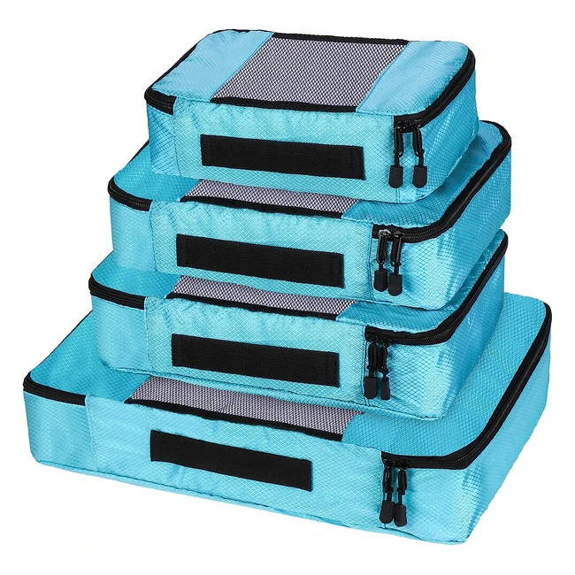 Set de 4 Cubos de Viaje Coolzon - Organizador de Equipaje, Compresión y Zapatos - Negro
