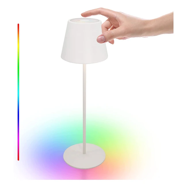 Lámpara LED recargable táctil, 8 colores, regulable, acero inoxidable, impermeable, para interiores y exteriores