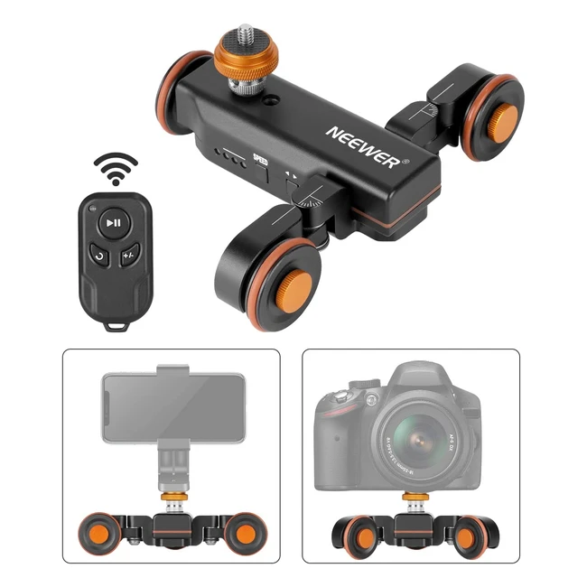 Dolly motorizado para cámaras con control remoto y 3 velocidades ajustables - Neewer