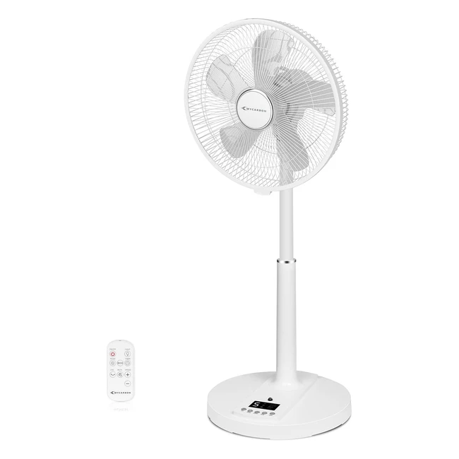 4umor DC Standing Fan - 16 Inch Pedestal Fan with Remote Control, 9 Speeds, 4 Modes, 9H Timer, 90° Oscillation, Height Adjustable - Quiet Floor Fan for Bedroom, Home, Office