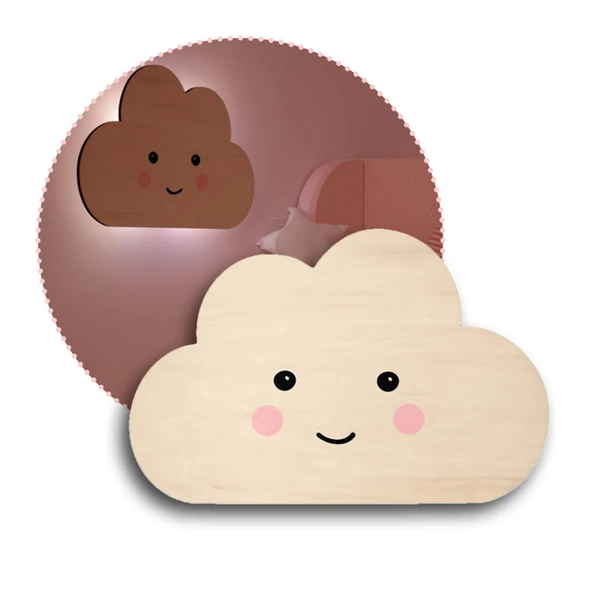 reer lumilu silhouette light cloud - süße Wandlampe für Jungen und Mädchen, braun, 2 Helligkeitsstufen, Timer, LED-Technologie (52167)