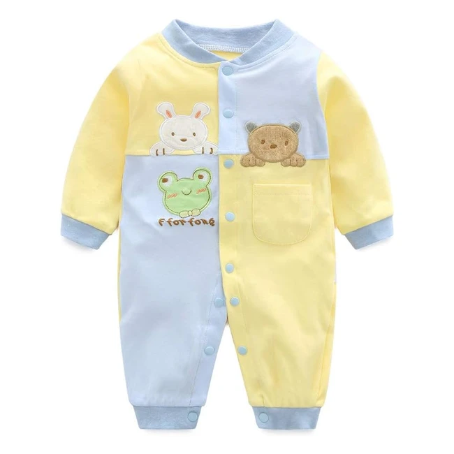 Pagliaccetto in cotone per neonati con design a cartone animato - Morbido e confortevole