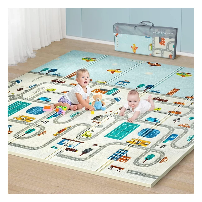 Beiens Baby Play Mat - Extra Large, Waterproof, Non-Toxic Foam, Antislip, for Infants, Toddlers, Kids - Indoor/Outdoor Use - 77x70 inch
