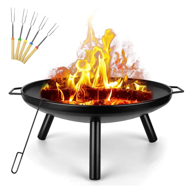 Sunlifer Outdoor Fire Pit - Heavy Duty Steel Rust Resistant Easy Assembly Saf