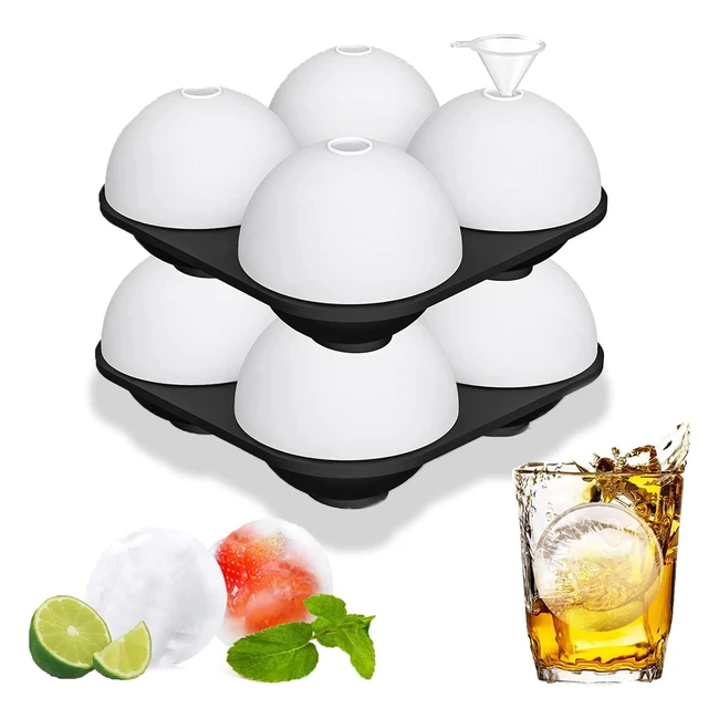 Stampo in silicone per ghiaccio extra large con coperchio - 4 grandi sfere di ghiaccio rotonde da 58 cm