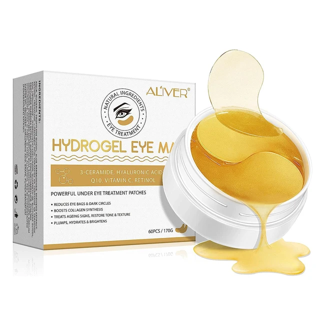 Premium Ifudoit 24K Gold Under Eye Patches - Moisturizing Hydrating Anti-Aging