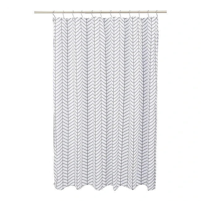 Rideau de douche Amazon Basics, motifs chevrons gris foncé, 100% polyester, facile à installer