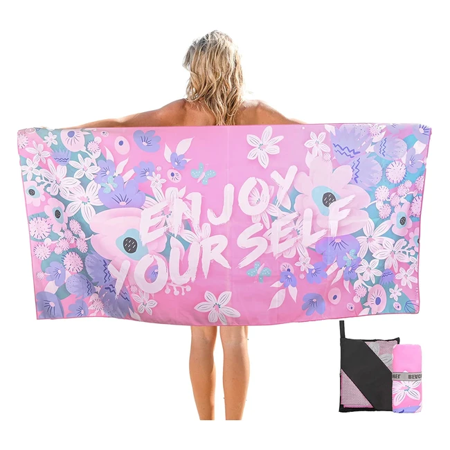 Toalla de playa AOOGD grande para acampar de microfibra mujeres 160x80cm secado rápido y portátil para fitness yoga sauna