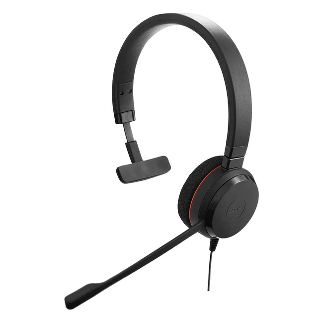 Jabra Evolve 20 Mono Headset - Microsoft zertifizierte Kopfhörer mit passiver Geräuschunterdrückung und USB-Kabel - Schwarz