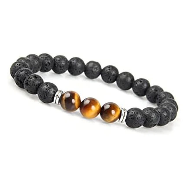 Energie-Armband mit Lavastein-Perlen und Chakra-Elementen von gd gooddesigns