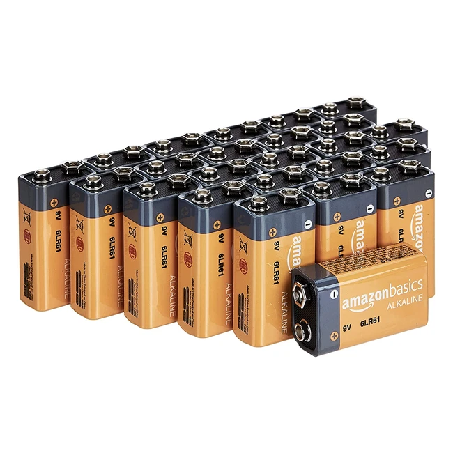 Amazon Basics 9V Alkaline Batteries (24er Pack) - Langlebig, zuverlässig und vielseitig einsetzbar