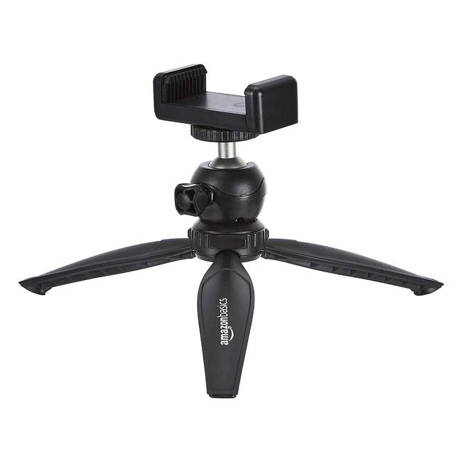 Mini Treppiede Amazon Basics per Smartphone e Fotocamere Compatte - Regolabile in Altezza, Allungabile da 55 a 83 cm