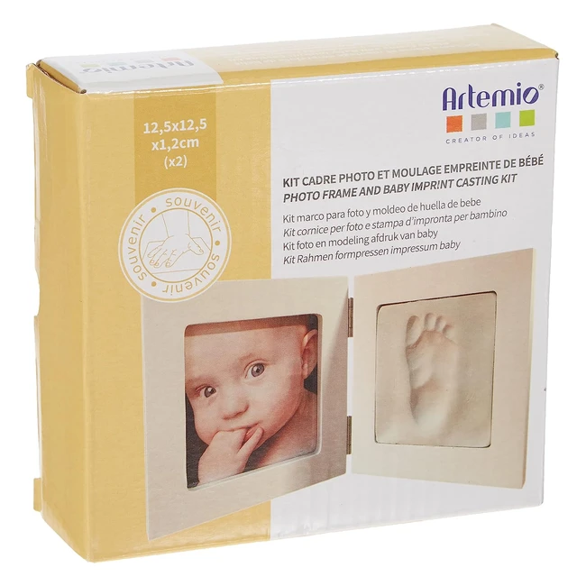 Kit moulage empreinte de bébé et cadre photo bois blanc Artemio 13040008