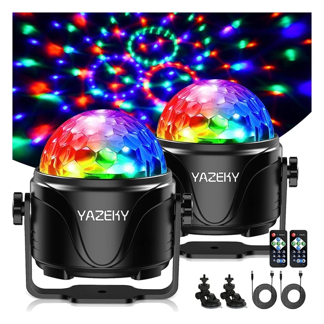 Luci Discoteca USB 4m Yazeky Palla RGB 7 Colori con Controllo Vocale e Stroboscopiche per Auto DJ KTV Feste Bar Natale