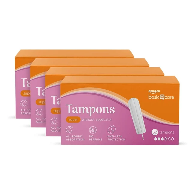 Amazon Basic Care Tampons Super ohne Applikator 128 Stck 4x32 fr normal 