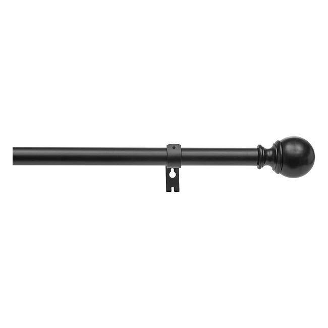 Lot de 2 tringles à rideaux Amazon Basics, diamètre 25cm, noir, 91-183cm, ajustables et robustes