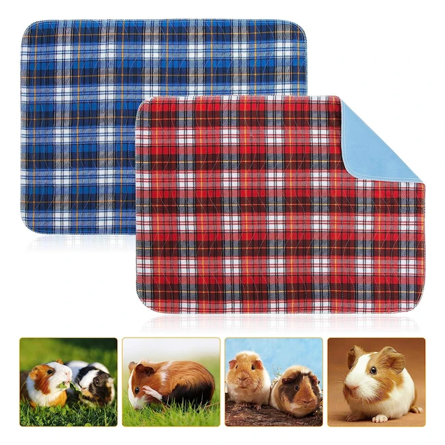 Geegoods Washable Guinea Pig Cage Liners - Fast Absorbent, Waterproof, Non-slip - 2 Pack 18x24