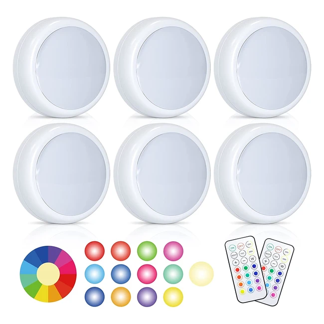 LED Under Cabinet Lights with Remote Control - RGB, Dimmable, Timer Function - Perfect for Kitchen Cupboards, Wardrobes, and Closets