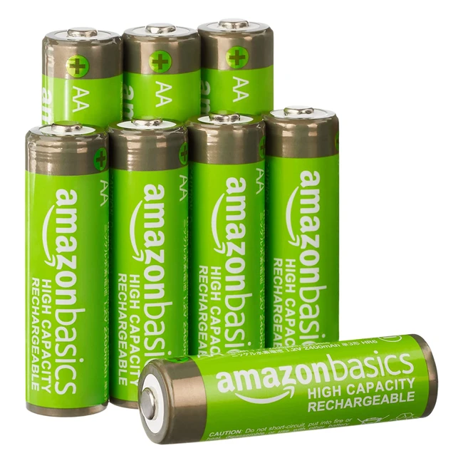 AmazonBasics Vorgeladene NiMH AA-Akkus - 8 Stück, 2500mAh, 500 Zyklen, hohe Kapazität