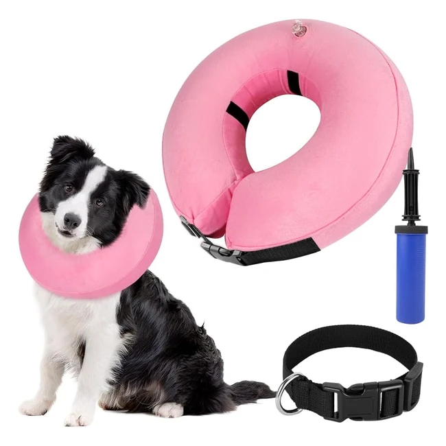 Collerette Gonflable pour Chien et Chat - Confortable et Rglable - Anti-Lcha