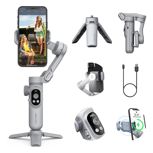 Stabilizzatore Cardanico Smartphone OLED 3 Assi per iPhone 14 13 12 11 ProMaxxs Galaxy S21 - Aochuan Smart X Pro