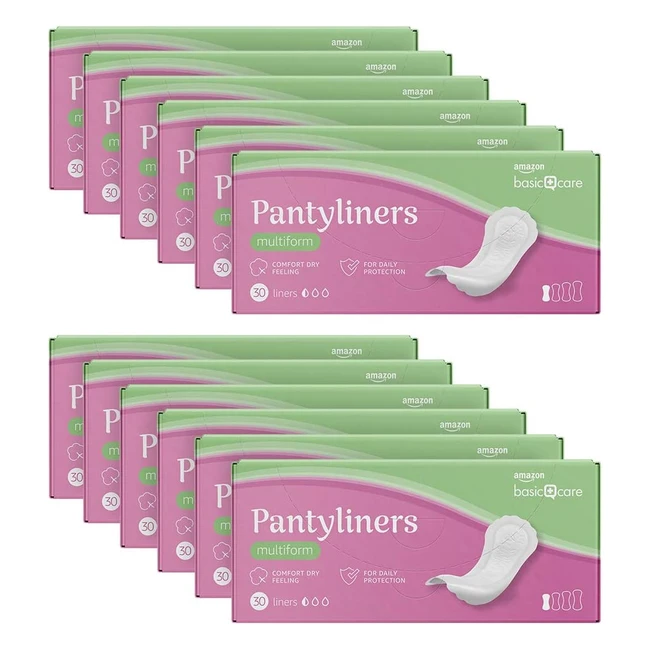 Amazon Basic Care Multiform Pantyliners - 360 Stk. - Täglicher Schutz mit starker Haftung