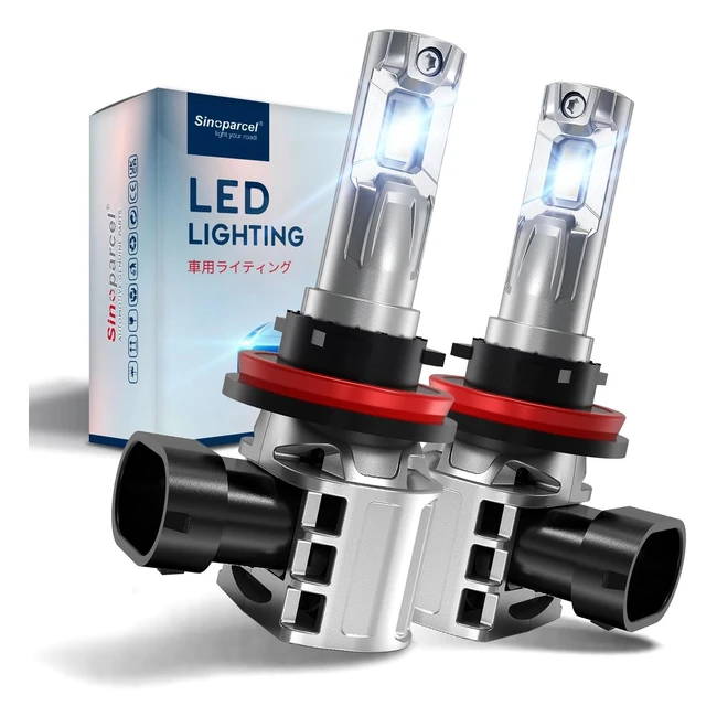 Sinoparcel H11H9H8 LED Headlight Bulbs - 2 Years Warranty - 20000LMSet - 6500K 