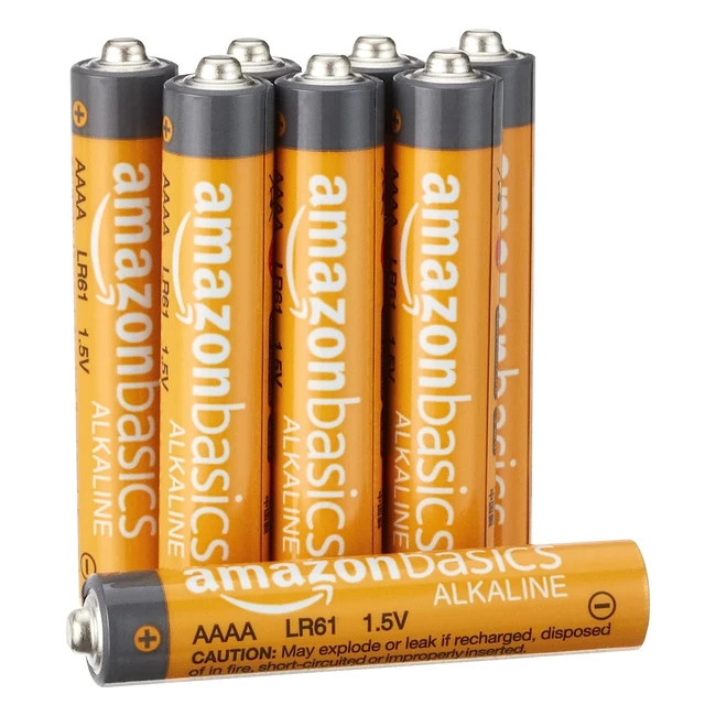 AmazonBasics AAAA Alkaline Batteries 15V, 8-Pack - Reliable Power for Medical Devices and Electronics