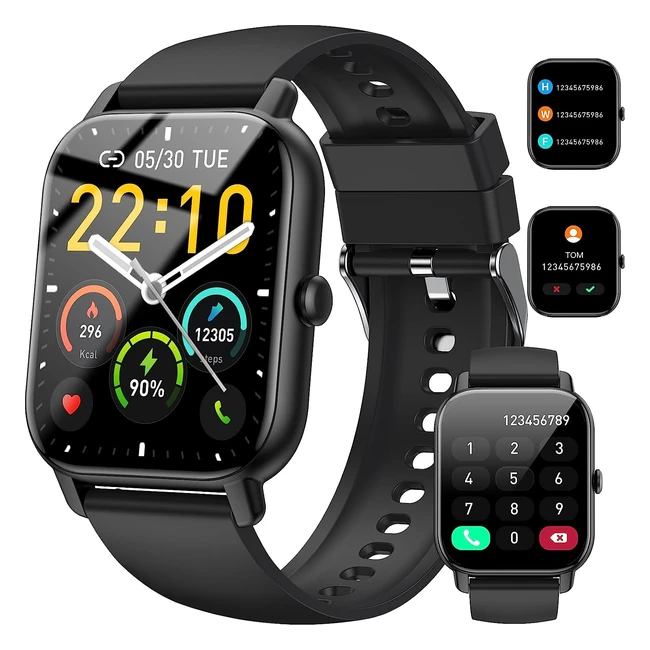 185 Smartwatch for Men Women - Answer Calls, Fitness Tracker, Heart Rate, Sleep Monitor, IP68 Waterproof